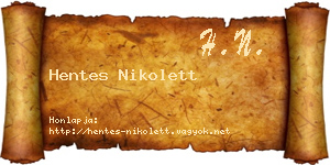Hentes Nikolett névjegykártya